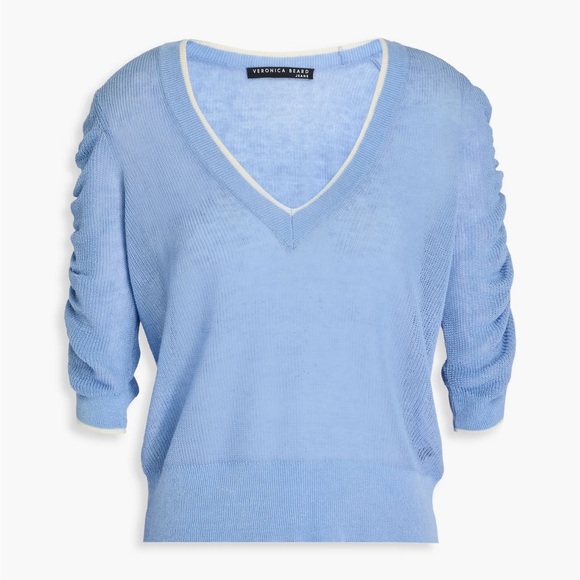 VERONICA BEARD
Saville ruched linen-blend top (T1) - Picture 1 of 8